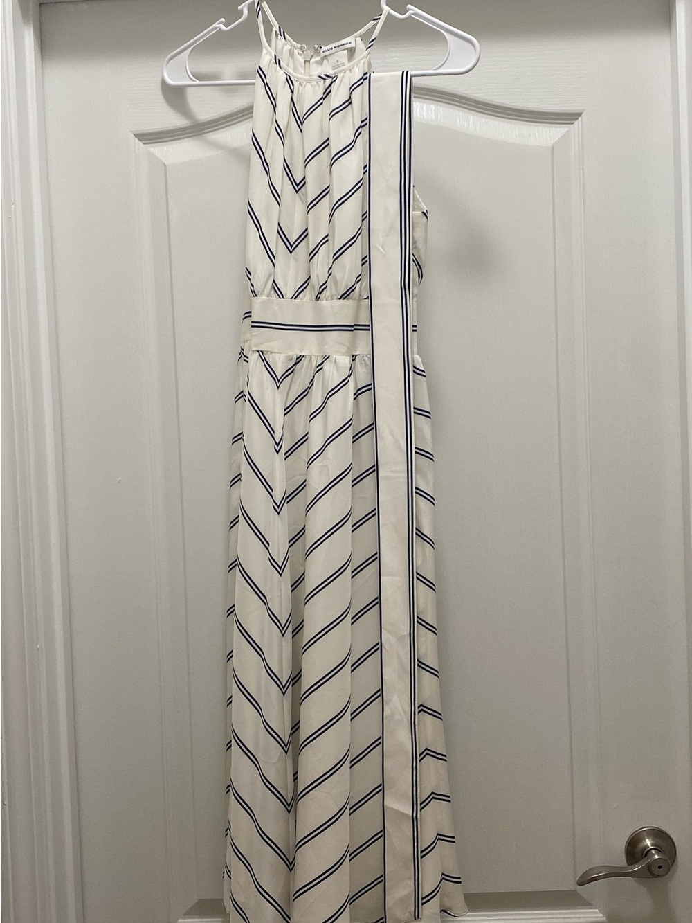 Club Monaco White and Navy Striped Halter Midi Dress - Picture 15 of 16